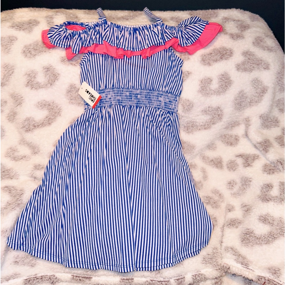Blue striped dress